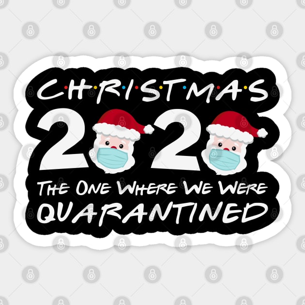 Christmas 2020 Quarantine Christmas Santa Face Wearing Mask Sticker by DragonTees